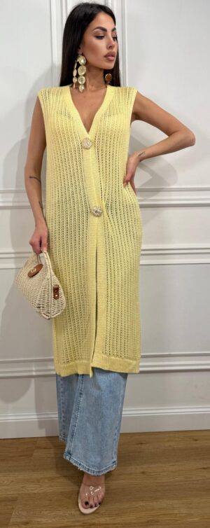 Top/Smanicato/Cardigan Honka Giallo