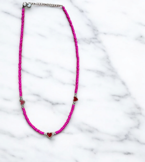 Collana Cuore Fucsia
