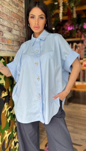 Camicia Swarovski Azzurra