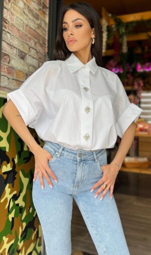 Camicia Swarovski Bianca