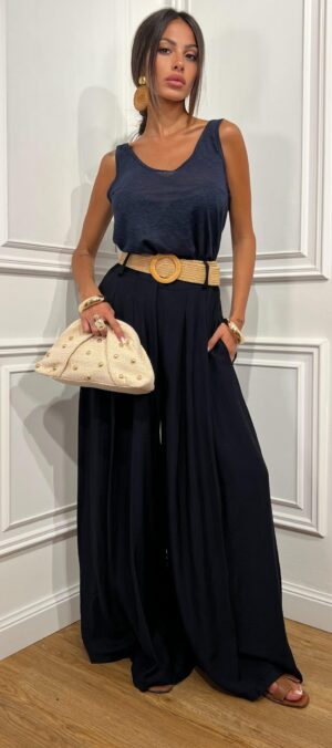 Pantalone Panama Blu Notte
