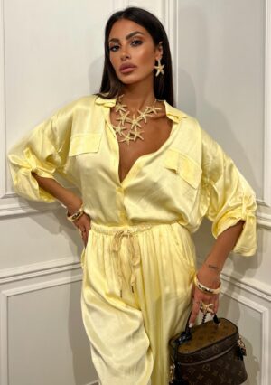 Camicia Satin Gialla
