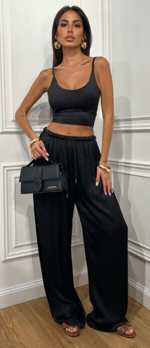 Pantalone Basic Satin Nero