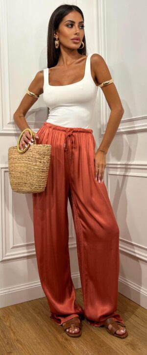 Pantalone Basic Satin Mattone