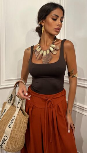 Top Lycra Marrone