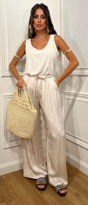 Pantalone Basic Satin Ghiaccio